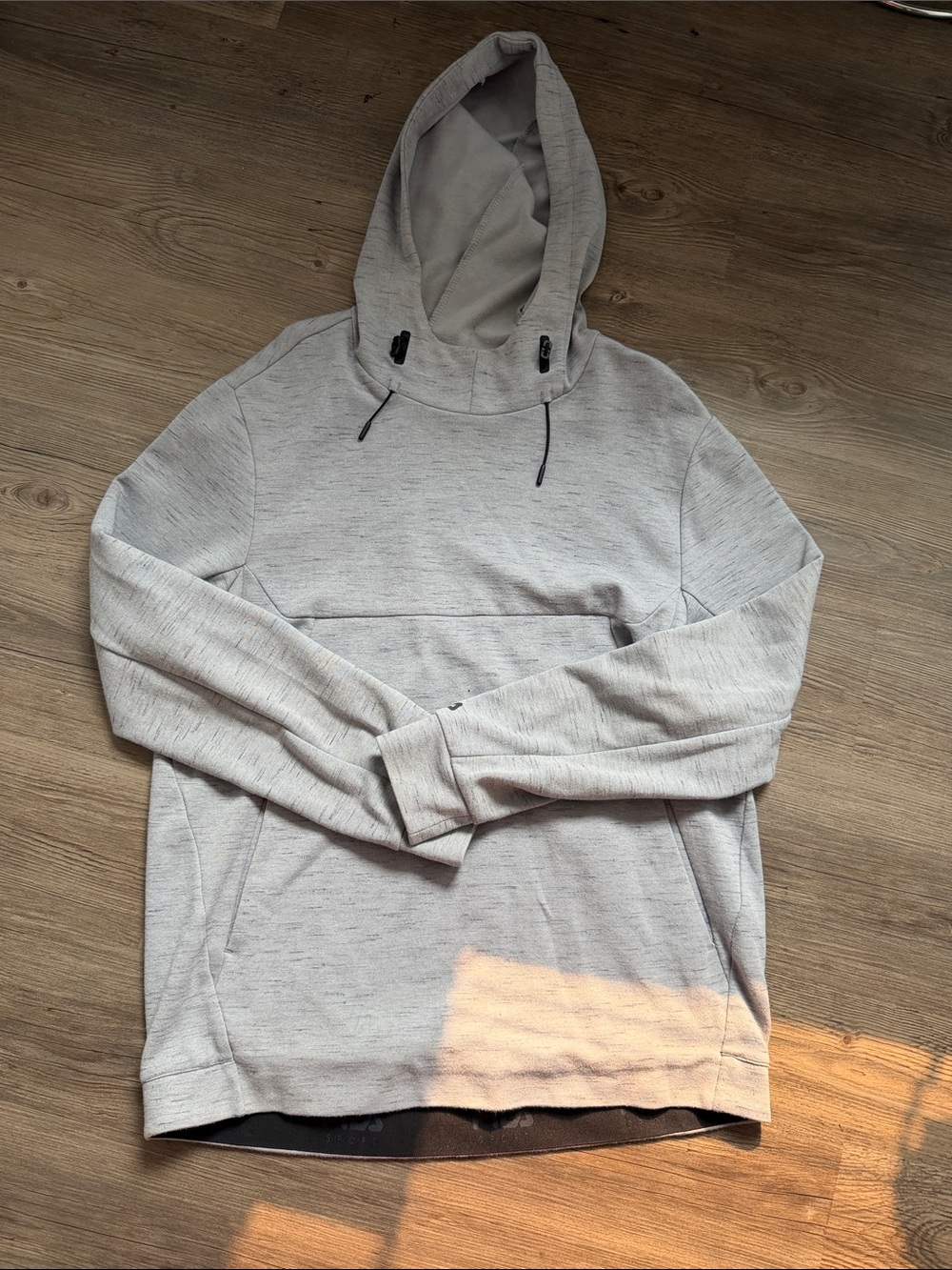 Fila Men's Heather Light Gray Hooded Sweatshirt